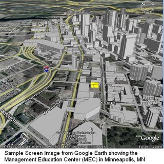 Google Earth view of Downtown Minneapolis